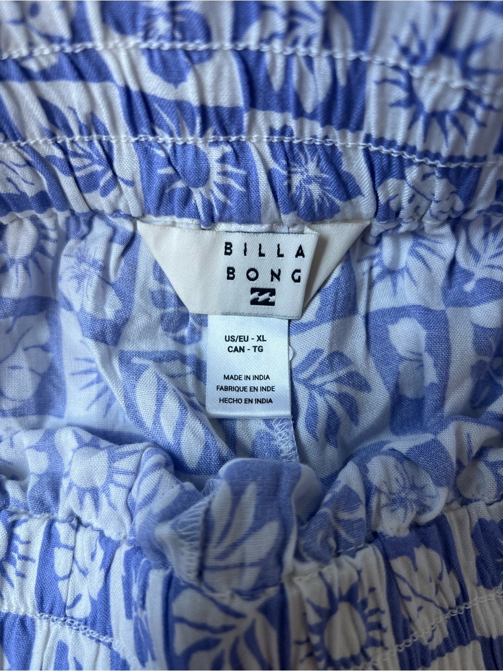 Billabong Blue and White Wide Leg Pants - Picture 3 of 5